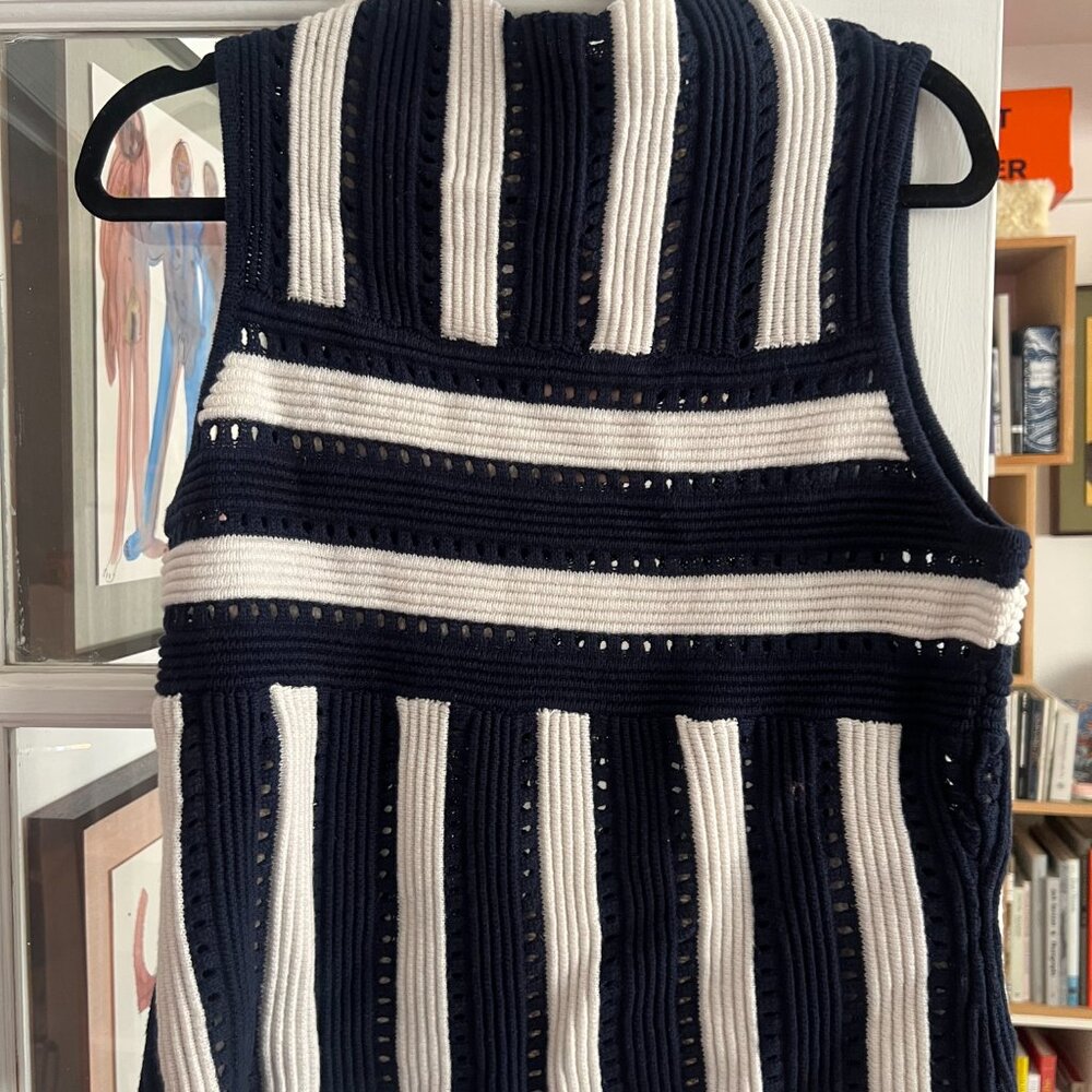 ROWING BLAZERS - Knit Stripe Tank - Navy / White - Sz L - BNWT - Picture 8 of 11